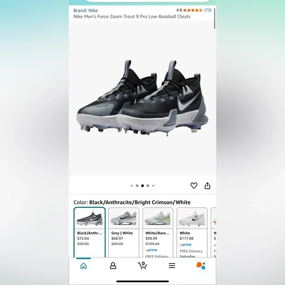 Men’s Nike Force Zoom Trout 9 Pro low baseball metal cleats size 10.5 - Picture 11 of 13